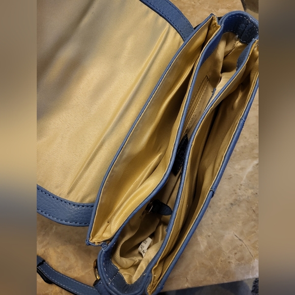 Corder London Emmeline Pebbled Leather Blue Crossbody Bag - Picture 9 of 11